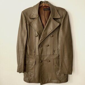 Vintage Leather Blazer Coat